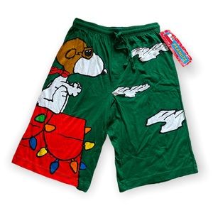 NWT Men's Snoopy Seasons Greetings Holiday Sleeping/Lounge Shorts S (28-30)